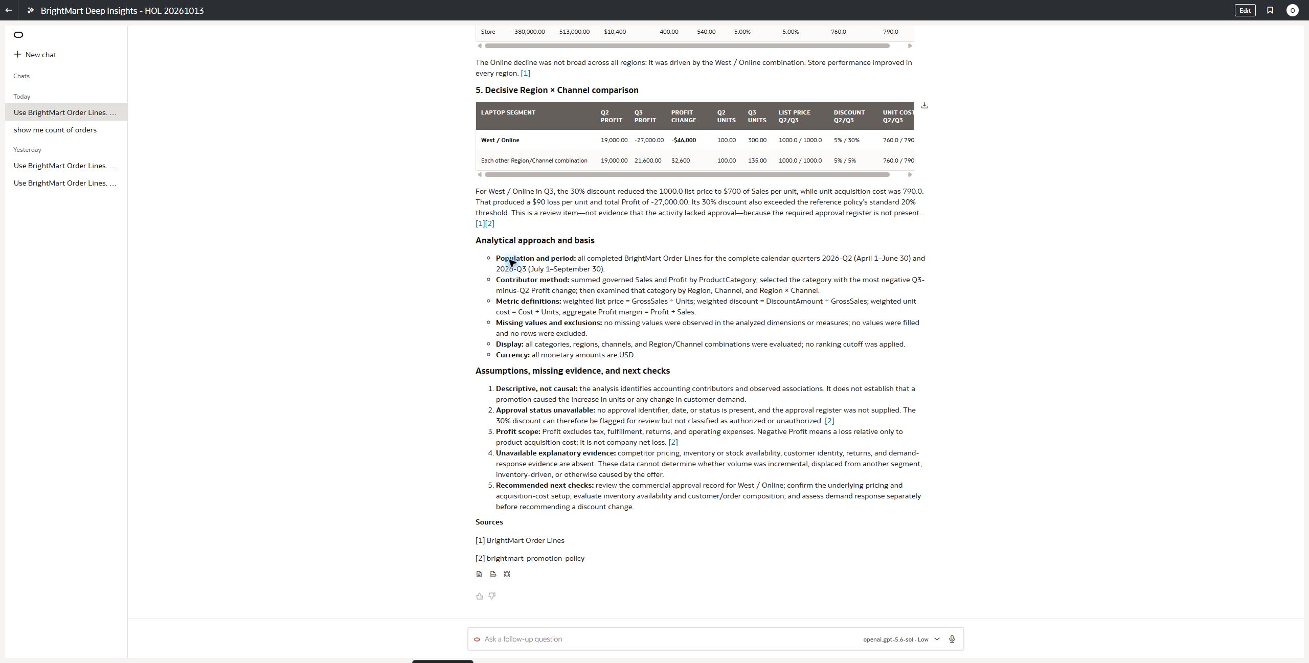 Segment detail and limits